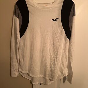 Hollister White Shirt with Black Accents